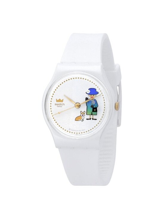 NWT Swatch How Majestic Jubilee Quartz White Dial Unisex Watch